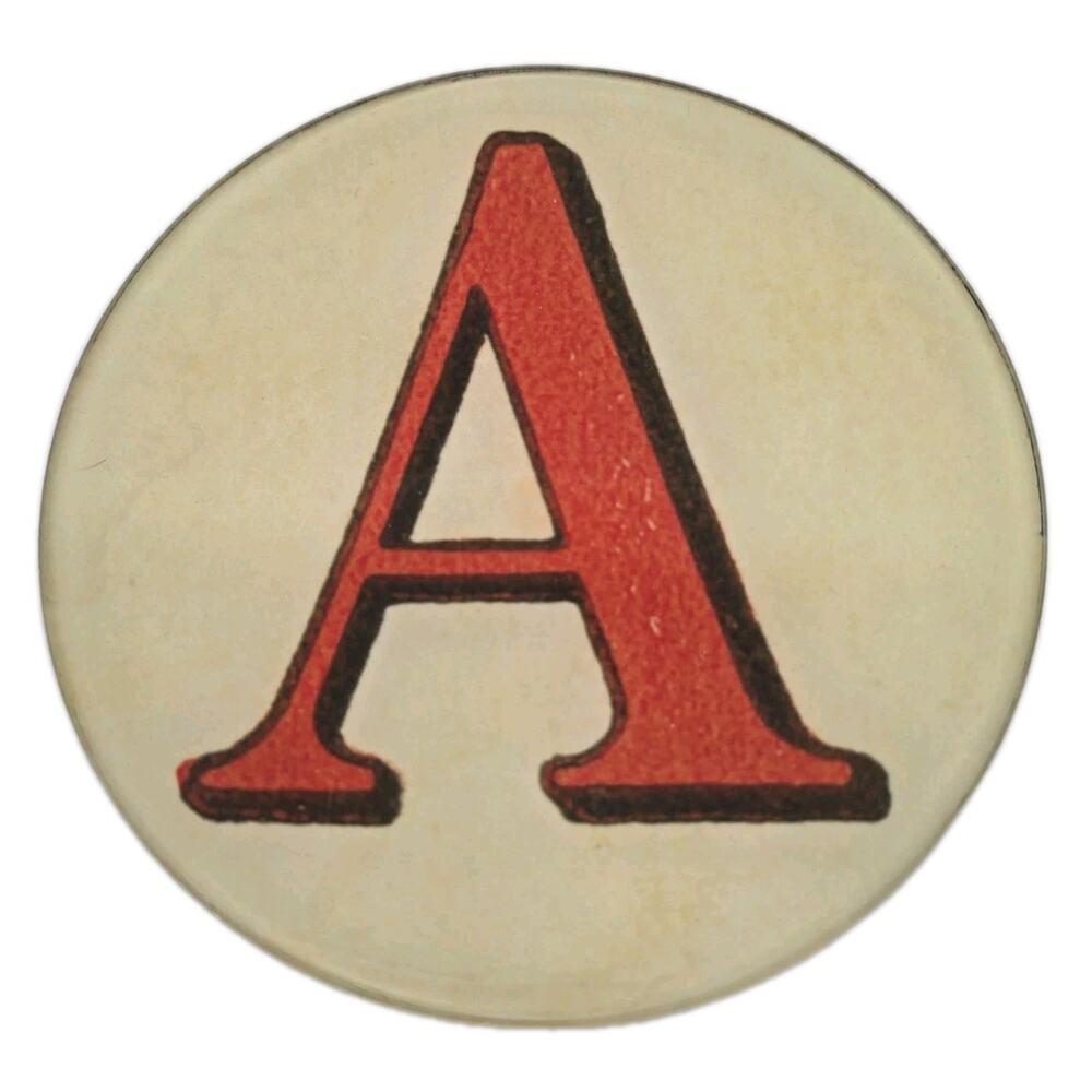 John Derain Red Letter “A” Signed 5.25 Plate Decopage Hand Blown Glass New York